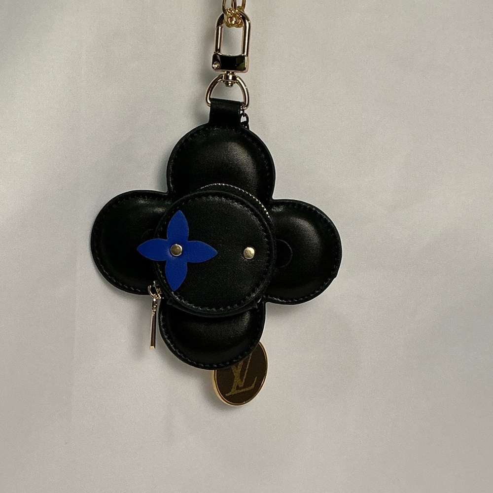 Black & Blue Designer Keychain Bag Charm Coin Purse Air Pods Monogram Canvas LV - Picture 9 of 14
